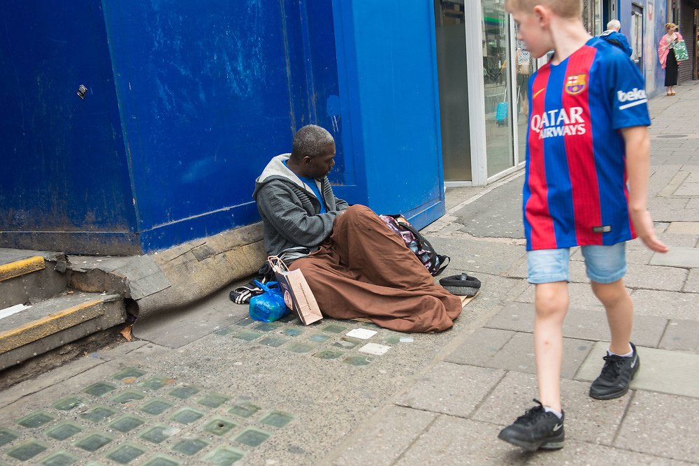 London, 22/08/2017: homeless, Oxford Street. © Andrea Sabbadini